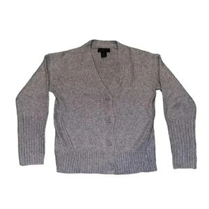 Rachel Zoe Women's Wool Blend Button Front Grey Cardigan Sweater Size S